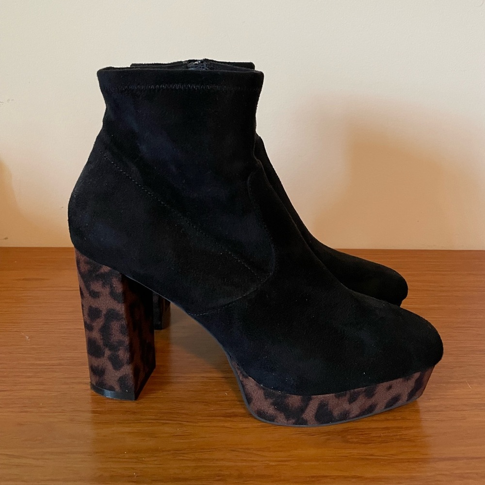 Randa leopard print booties